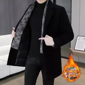 남성 하프 코트 모직 머플러 멋쟁이 트렌치 덕다운 패딩 도톰 MODU1