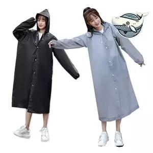 남녀공용 레인코트 방수 롱 우비 세련된 디자인-WFHL1PG