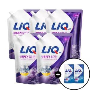 리큐 얼룩제거 올인원 세탁세제 2.1L 드럼 5개 + 미니세탁세제  600ml 추가 구성
