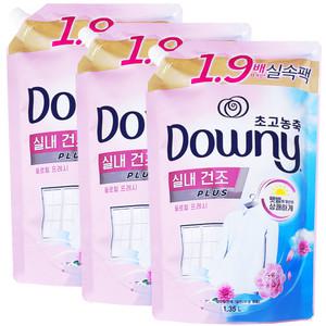 다우니 실내건조 플로럴 프레시 리필 1.35L 3개 , 고농축 섬유유연제 리필