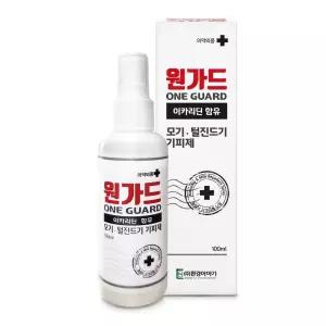 모기기피제 진드기 원가드 100ml/분사식/휴대용/해충/벌레/여행/등산/캠핑/야외/스프레이/야영/가정용/무색