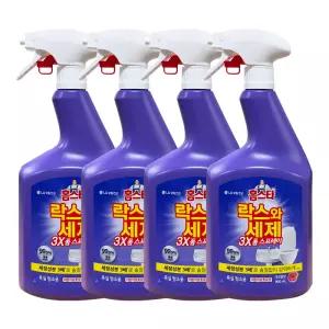 엘지생활건강 홈스타 락스와세제 3X 폼스프레이 후로랄향 900ml 4개 / 욕실청소 세정제