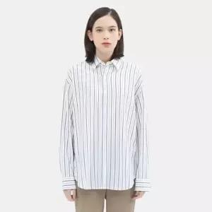 앤듀 유니 아세테이트혼방 세미오버핏 스트라이프 기본카라 셔츠 O202SH081P)