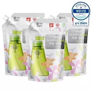 [애경] 순샘 버블 올리브 주방세제 리필 1L x3개