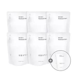 [생활공작소]EVENT] 핸드워시 손세정제 리필 400ml 6개 (+200ml 1개 추가증정) / (파우더향/청포