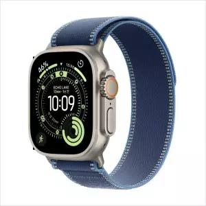 애플워치 울트라 3 셀룰러 49mm 내추럴 티타늄 케이스 블루브라이트 블루 트레일 루프 (SM) MEWR4KH/A