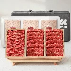 [케이미트] [특선] 소고기 모둠구이 선물세트 700g (부채살. 갈비살)