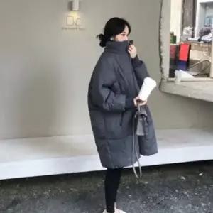 [하프클럽/]여성 루즈핏 하이넥 미디 길이 패딩 소매 시보리