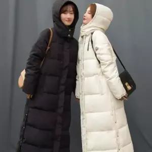 [하프클럽/]여성 퀼팅 사이드 스냅 포인트 하이넥 롱패딩