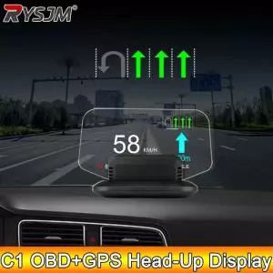 자동차 헤드업디스플레이 HUD AD C1 내비게이션 OBD2 GPS 속도계 차량용