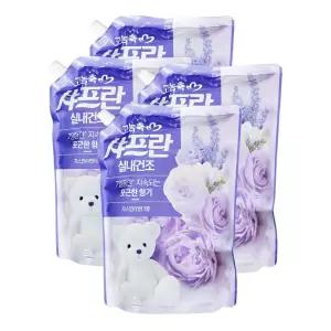 엘지 샤프란 고농축 실내건조 섬유유연제 자스민라벤더향 1.7L 4개 빨래 향기