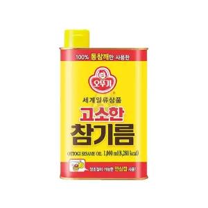 오뚜기 고소한참기름 1L 통참깨 가정용 업소용참기름 식재료 김밥참기름 무침용 캔참기름 식당용 요리유