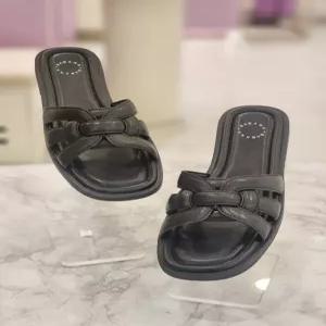 바바라 여성 1cm 엠보 레더 뮬 슬리퍼 BBH368