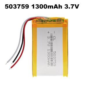 3.7V 1300mAh 503759 리튬 폴리머 LiPo 충전식 배터리 GPS PSP DVD 비디오 패드 POS 전자 책 태블릿 PC 스