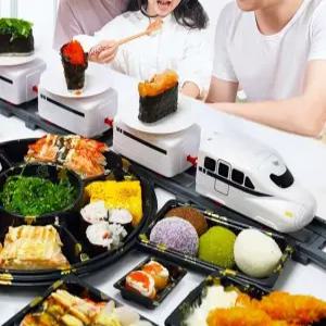 회전초밥장난감 자동 배식 레일카 기차세트 회전열차 나비 반려동물 디저트 강아지 가정용