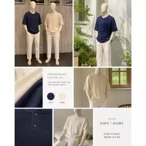 [킨록앤더슨 에딘버러](천안아산점)남성티셔츠 헨리넥티 반팔티 2종 1택 LJT13S013
