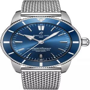 브라이틀링 슈퍼오션 헤리티지 II 자동 크로노미터 44mm 블루 다이얼 남성용 시계 AB2030161C1A1