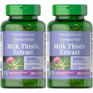 퓨리탄프라이드 Puritans Pride 밀크씨슬 1000mg 추출물 영양제 소프트젤 180정 x 2