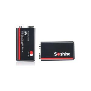 Soshine 기존 9V 1000mAh USB 리튬 배터리 6F22 Li-po 정전압 출력 이온 충전지