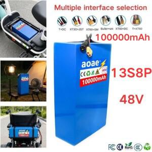 13S8P 48V 100A 배터리 팩 대용량 리튬 이온 (전기 자전거, 스쿠터, 접이식 전동 휠체어용)