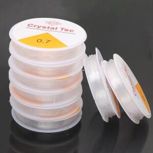 0.4/0.5/0.6/0.7/0.8/1mm 투명 탄성 코드 원형 크리스탈 실 비딩 와이어 DIY 팔찌 공예 보석 제작 용품