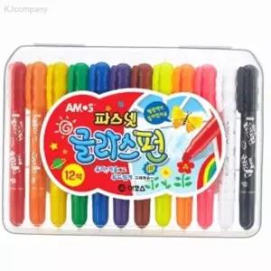 파스넷 글라스펀 12색 부드러운색연필 무독성크레파스 스케치북