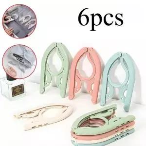 6pcs 접이식 옷걸이 초경량 여행용 휴대용 미끄럼 방지 내하중 강력한 가정 및 야외 필수품