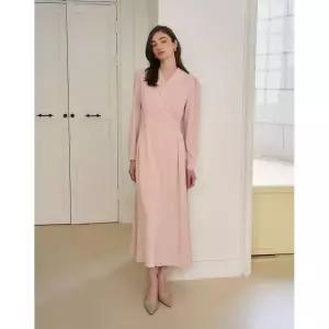 GIEMAR SHAWL COLLAR DRESS PINK 숄 카라 드레스 핑크 2292133