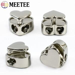 5/10/20피스 4mm 금속 코드 잠금 버클 하트 로프 스토퍼 의류 다운 재킷 모자 끝 조정 장치 DIY 바느질 액