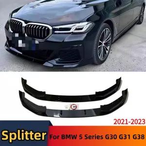BMW 5 G30 G31 G38 LCI M 스포츠 -23 520i 520d용 프론트 범퍼 립 스플리터 턱 디플렉터 글로시 블랙 튜닝