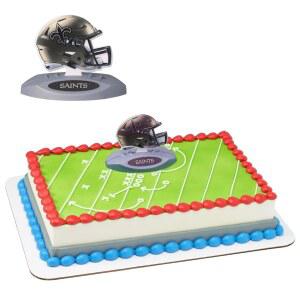 NFL 뉴올리언스 세인츠 케이크 장식, 축구 헬멧 케이크 토퍼, NFL 공식 라이선스 제품, 생일 케이크 장식 사용 준비 완료