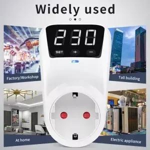 디지털 전압 보호기 자동 POWER LOGIC 서지 누전 보호 소켓 AC 230V 16A EU 플러그 안전 냉장고