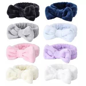 WSYUB 스파 헤드밴드 8Pcs 메이크업 세안용 샤워 스킨케어 플러피 스타킹 스터퍼 여성 청소년 슬럼버 파티