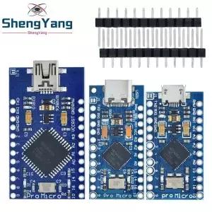 TZT 프로 마이크로 ATmega32U4 5V 16MHz 아두이노 미니용 대체 레르도 USB 인터페이스용 2 열 핀 헤더 포함