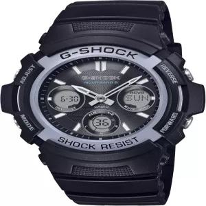 카시오 AWG100 M100 시리즈 GShock Fire 패키지 남성용 아날로그디지털 솔라 워치 블랙 200M WR 멀티 밴드