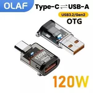 120W 고속 충전 USB 3.2유형 C 어댑터 OTG 10GB PC 태블릿 용 데이터 오디오 전송 샤오미 호환 Huawei