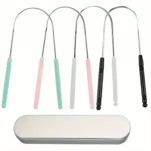 1PCS 스테인레스 스틸 혀 스크레이퍼 구강 클리너 브러시 칫솔 위생 고품질