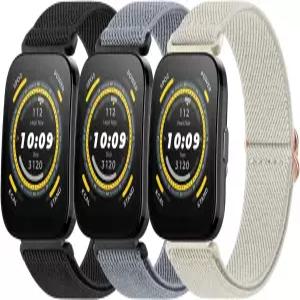 Amazfit Bip 6 / 5 스마트 워치 밴드용 3팩 탄성 GTR 4 여성용 22 조절 가능 나일론 스포츠