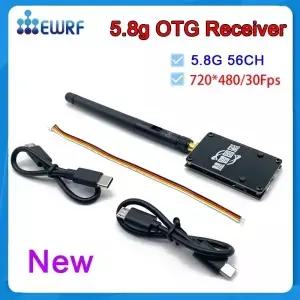EWRF 새 버전 사용 가능 5.8G 56CH 720X480 FPV UVC 수신기 비디오 다운링크 OTG VR AV 모니터 안드로이드