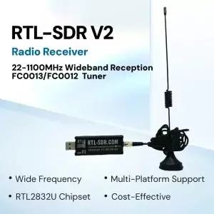 FC0013 튜너 221100MHz 광대역 ADSB/AIS 디코딩 SDR과 호환되는 RTLSDR V2 USB 소프트웨어 정의 라디오