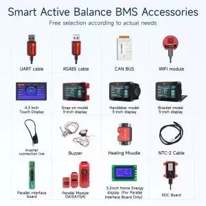 데일리 밸런스 스마트 BMS 액세서리 와이파이 BT 모듈 LCD 디스플레이 화면 CANBus UART 485 컨버터