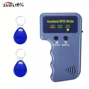반복적인 핸드헬드 125KHz EM4100 5200 RFID ID 카드 라이터 복사기 프로그래머 T5577 재기록 가능 Keyfobs