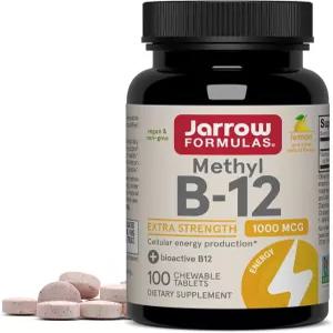 재로우 포뮬러 메틸 비타민 B12 1000 mcg 씹을 수 있는 정제 100개 레몬 향이 나는 생체 활성 세포 에너지
