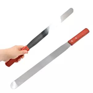 kimspp 우드핸들 스텐 스패츌라(특대) 425mm 스패츌러 스패튜라 스패튤라 베이킹 케이크 크림나이프 아이싱