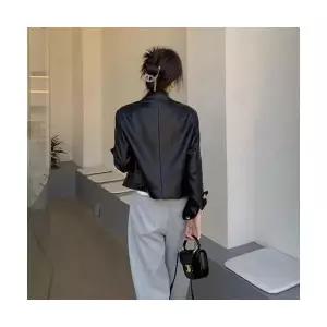 헐크 여성 여친 코트 가죽무스탕 봄가을 빈티지 오토바이 가죽 칼라넥 싱글 슬림핏 쇼트 재킷 상의 KKE3