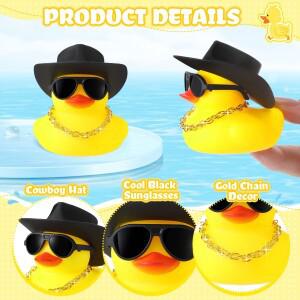 6-60 세트 갈색 카우보이 고무 오리 대량 미니 노란색 Duckies 파티 여름 샤워 호의에 대한 작은 장난감 Ba