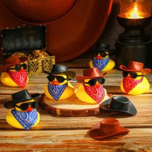 12/24/36 세트 카우보이 고무 오리 대량 미니 노란색 Duckies 파티 여름 샤워 호의에 대한 작은 장난감 Ban
