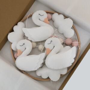 아기방용 백조 모빌 여자 아기 침대