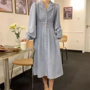 셀럽하우스 데이트 모임 코디 카라넥 데일리 여자 롱 원피스 치마
