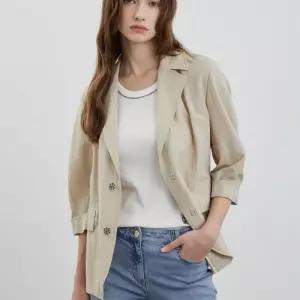 [올리비아로렌]비비올리비아 MG01 배색S.T 볼륨 소매 자켓 VVCFU4M4261 (50212857)